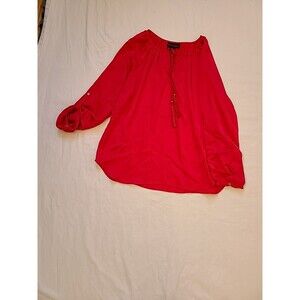 Dana Buchman Women's Long Sleeve Pink Tasseled Shirt Top Blouse Size Xl